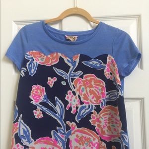 Lilly Pulitzer silk front floral tee-shirt